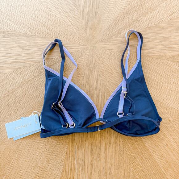 L*Space Bikini Top Womens Medium Finneas Blue Purple Swimwear Colorblock NWT - Picture 5 of 5
